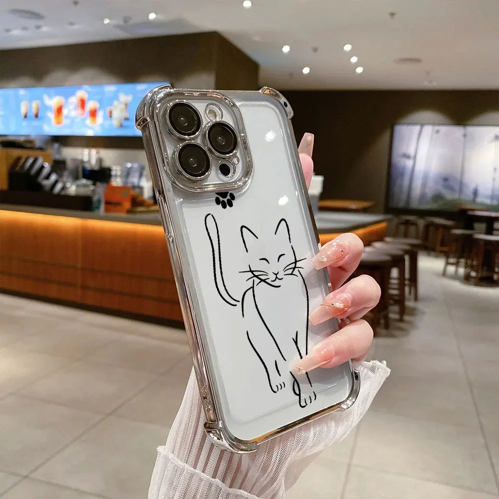 Cute Cartoon Cat Case for Xiaomi 14 15 15T 17T Pro Poco F5 F7 F8 X7