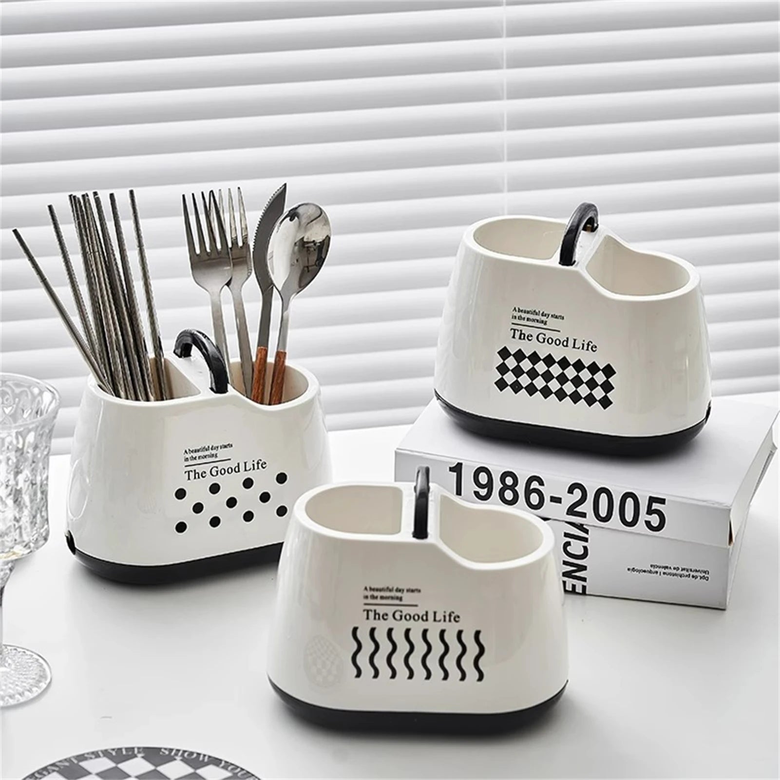 Kitchen Utensil Holder Plastic Cutlery Rack
