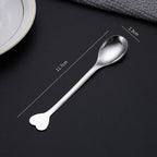 2Pcs Love Handle Coffee Spoon Set – Stainless Steel Tea & Dessert Spoon
