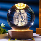 Jesus 3D Crystal Ball Night Light Religious LED Lamp