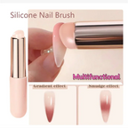 Silicone Nail Art Brush Mirror Powder Applicator Manicure Tool