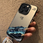 Snow Mountain Sunset Electroplate Case for iPhone 11 12 13 14 15 16 17