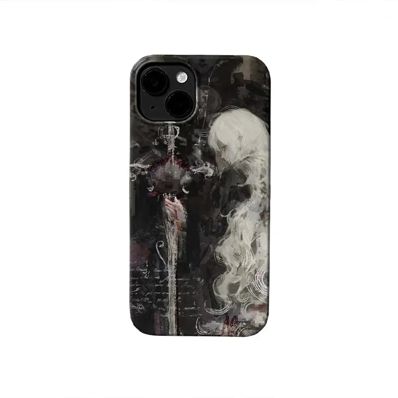 White Hair Witch Art Case for iPhone 16 15 14 13 12 Pro Max
