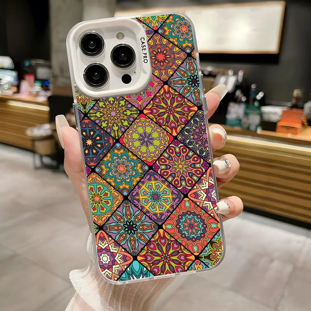 Iridescent Mandala TPU Case for iPhone 17 16 15 14 13 12 Pro Max Cover