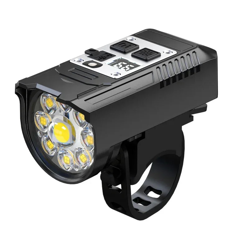 9LED Type-C Rechargeable Bike Flashlight Waterproof Light Main image