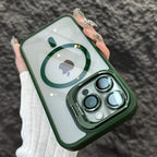 Luxury Magnetic Stand Case with Lens Guard for iPhone 16 15 14 Pro Max