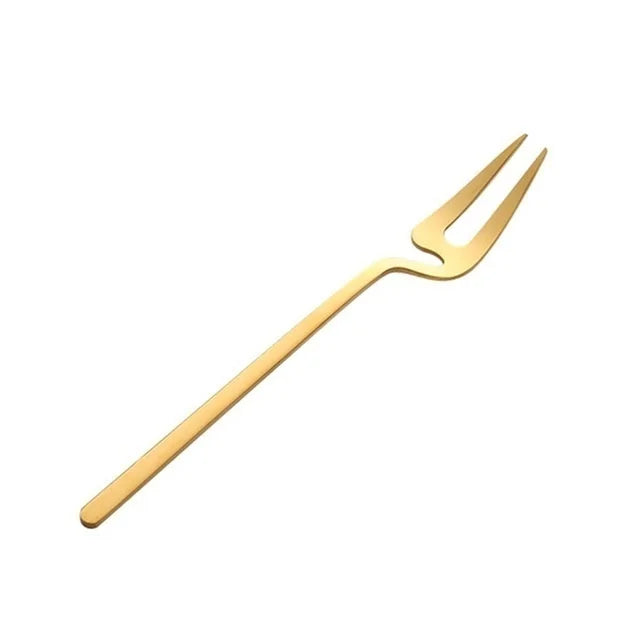 Stainless Steel Fruit Fork Dessert, Salad & Cocktail Pickle Fork Tableware