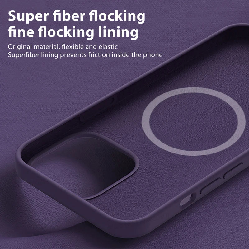 MagSafe Magnetic Silicone Case for iPhone 11 12 13 14 15 Pro Max