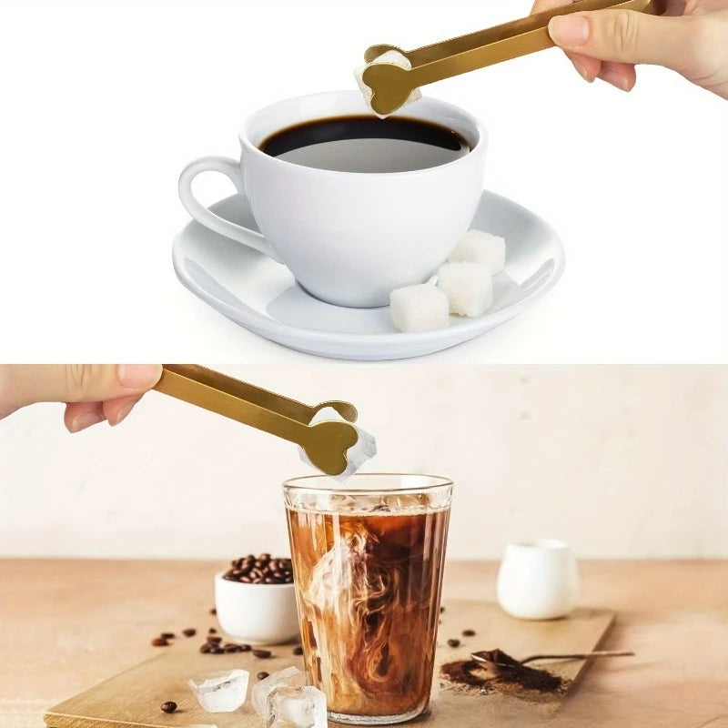 Small Gold Serving Tongs – Stainless Steel Mini Buffet & Appetizer Tongs Main image