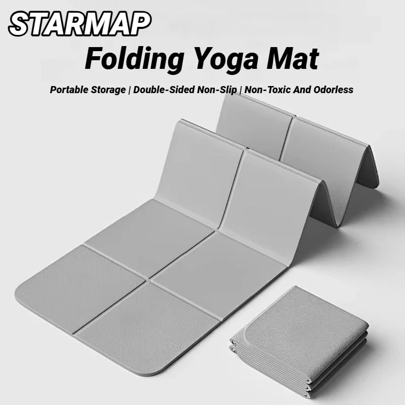 Foldable TPE Yoga Mat Eco Friendly Travel Non-Slip Pilates Workout