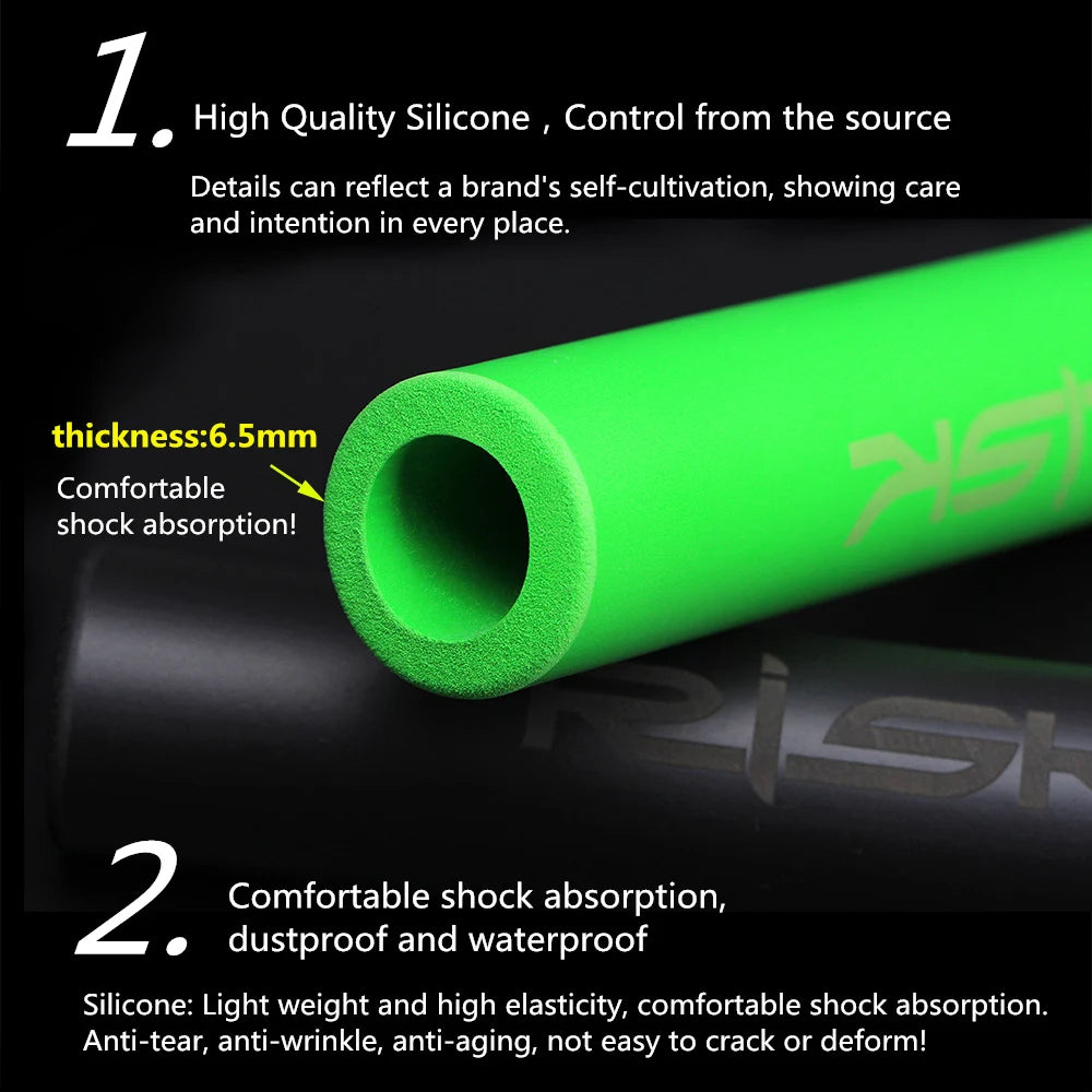 RISK Ultra Light Anti-Slip MTB Bike Handlebar Grips Soft Rubber