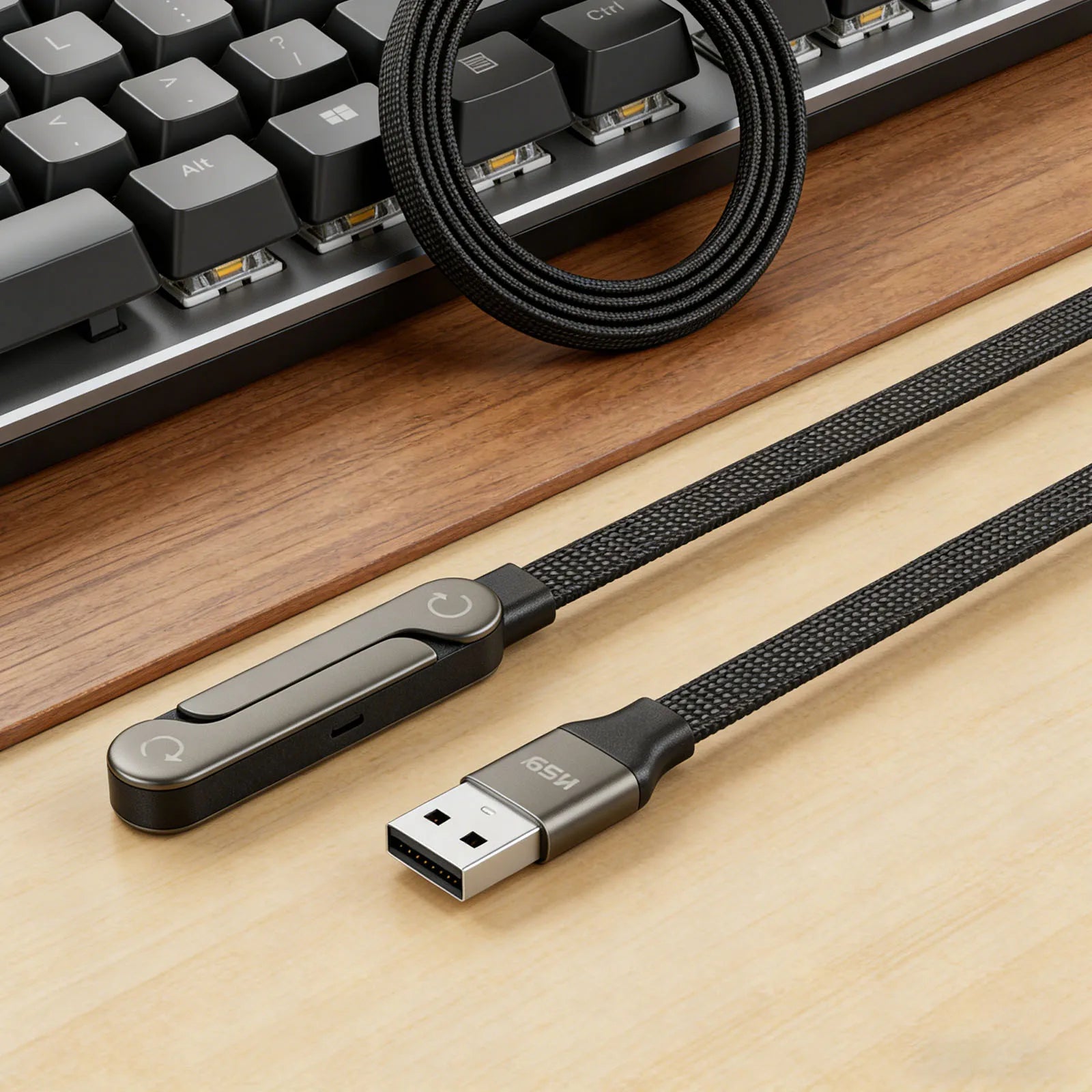 240W/65W Foldable Bracket Data Cable with Braided Cable Fast Charging Cord for iPhone 17 Main image