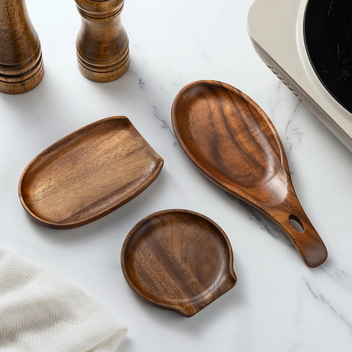 Rosewood Spoon Rest Holder Kitchen Organizer Main image
