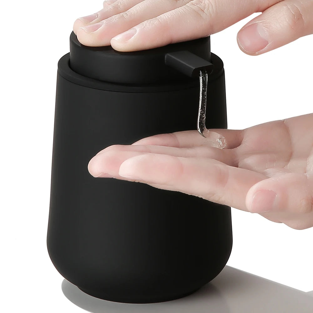 Matte Black Liquid Soap Dispenser 11oz Modern Bathroom & Kitchen Pump Bottle