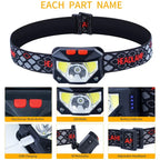 8 Modes LED Motion Sensor Headlamp COB Head Light
