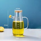 900/1000ml Glass Oil Bottle Heat Resistant Oil Dispenser with Handle
