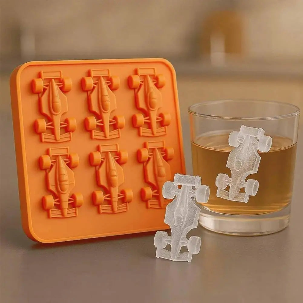 Formula Racing Car Ice Mold 3D Silicone Ice Cube Tray for Drinks & Jelly