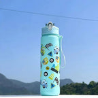 750ml Dinosaur Kids Water Bottle Leakproof Straw Cup