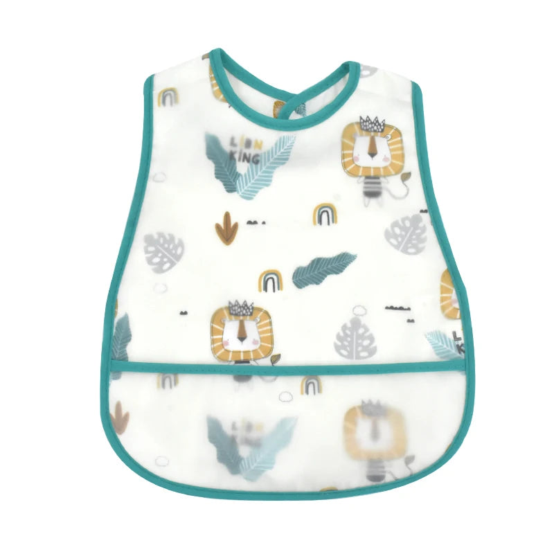Cartoon EVA Waterproof Baby Bib with Pocket Feeding Apron