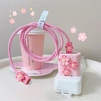 3D Pink Flower iPhone Charger Cover 18W/20W
