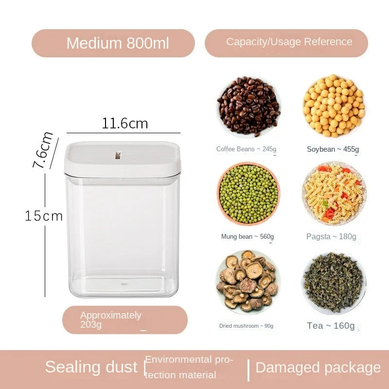 Sealed Grain Storage Jar with Scale Airtight Kitchen Food Container
