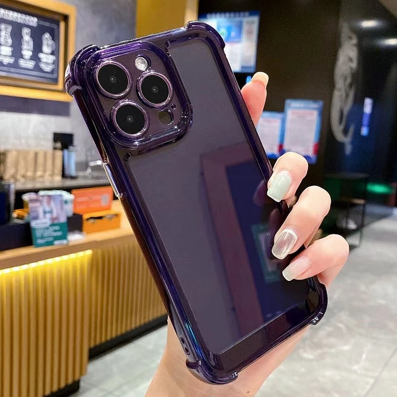 Luxury Clear Shockproof Case for iPhone 17 16 15 14 13 12 11 Pro Max