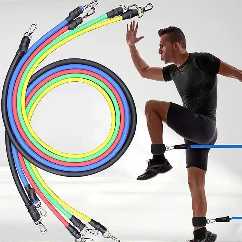 11 Piece Resistance Bands Set Home Gym Fitness Chest Expander Training