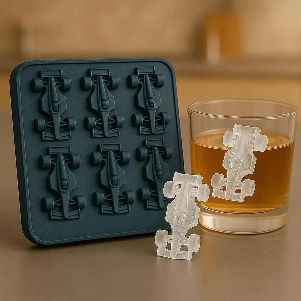 Formula Racing Car Ice Mold 3D Silicone Ice Cube Tray for Drinks & Jelly