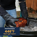 Extra Long Silicone Oven Mitts – Professional Heat Resistant Grill Gloves