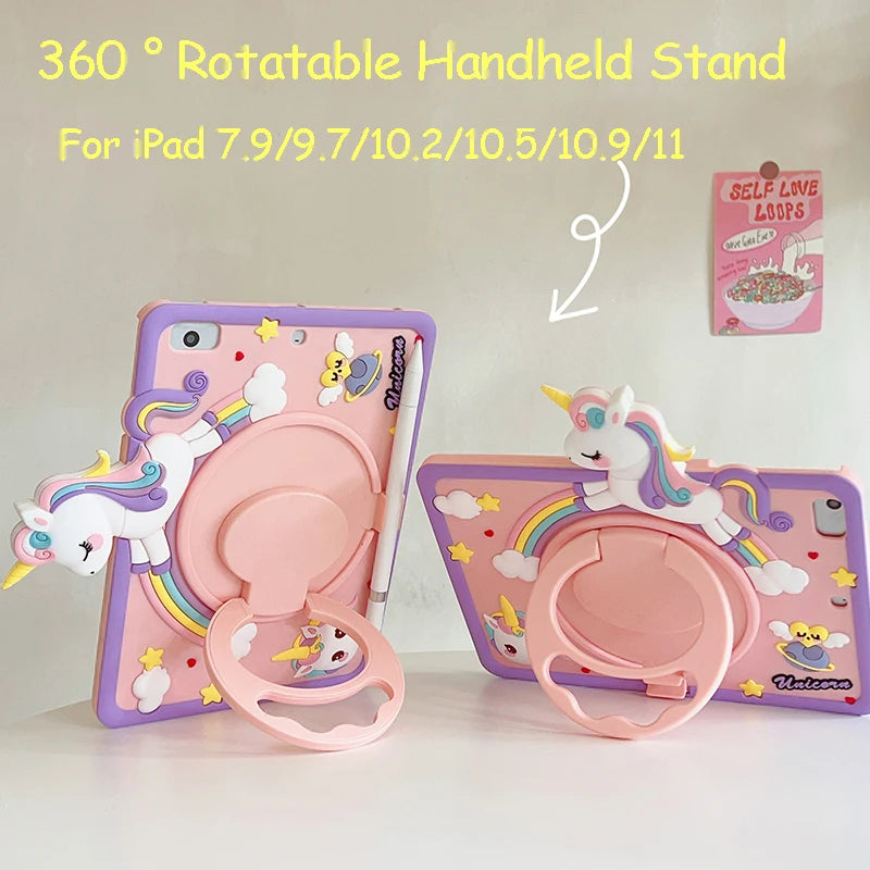 Cartoon Horse iPad Case A19 A16 12th 10th Air 4 5 Pro 11 Cover