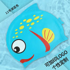 Cartoon Clownfish Kids Silicone Swimming Cap Waterproof Swim Hat