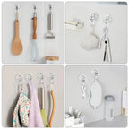 10Pcs Suction Cup Hooks Heavy Duty Reusable Wall Hooks