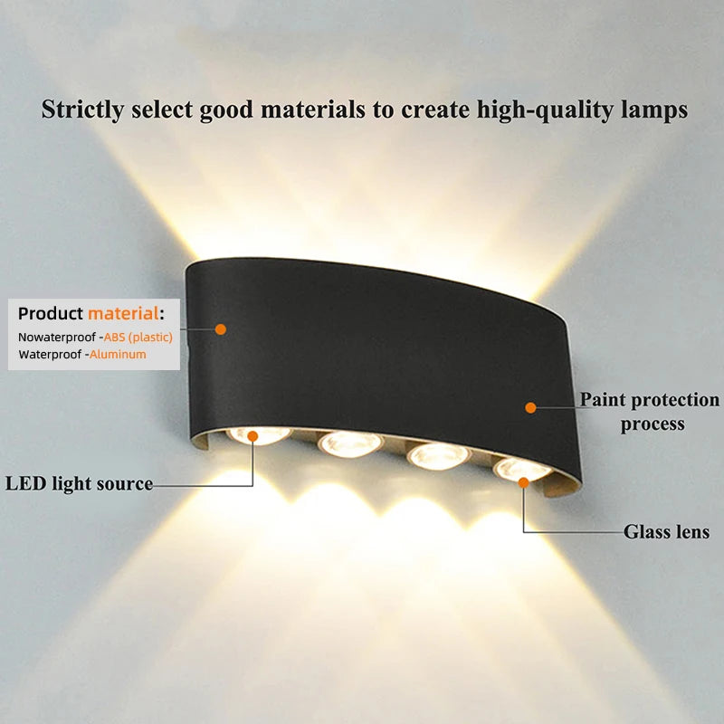 Modern LED Wall Sconce Up Down Indoor Outdoor Light Secondary image