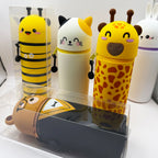 Cute Animal Silicone Pencil Case 2-in-1 Zipper Pen Pouch
