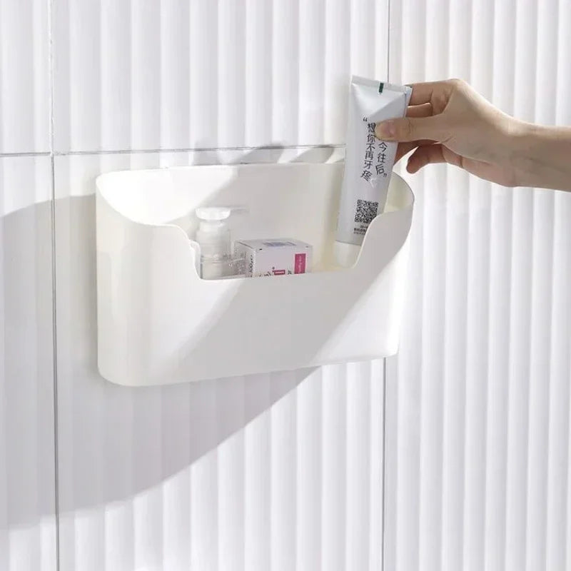 Wall-Mounted Adhesive Storage Rack Under Sink Cabinet Organizer