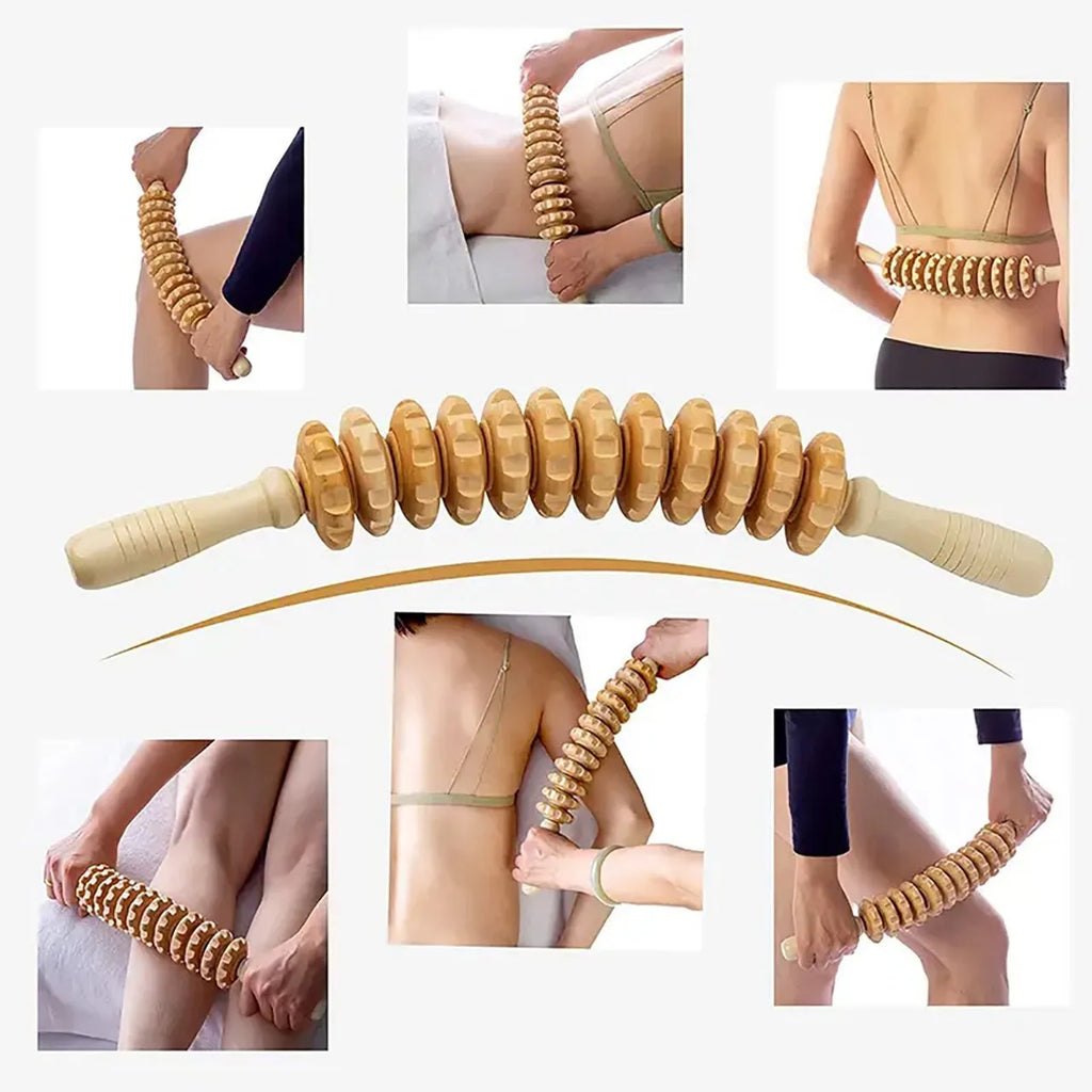 Wooden Fascia Massage Roller Body, Back & Leg Massager