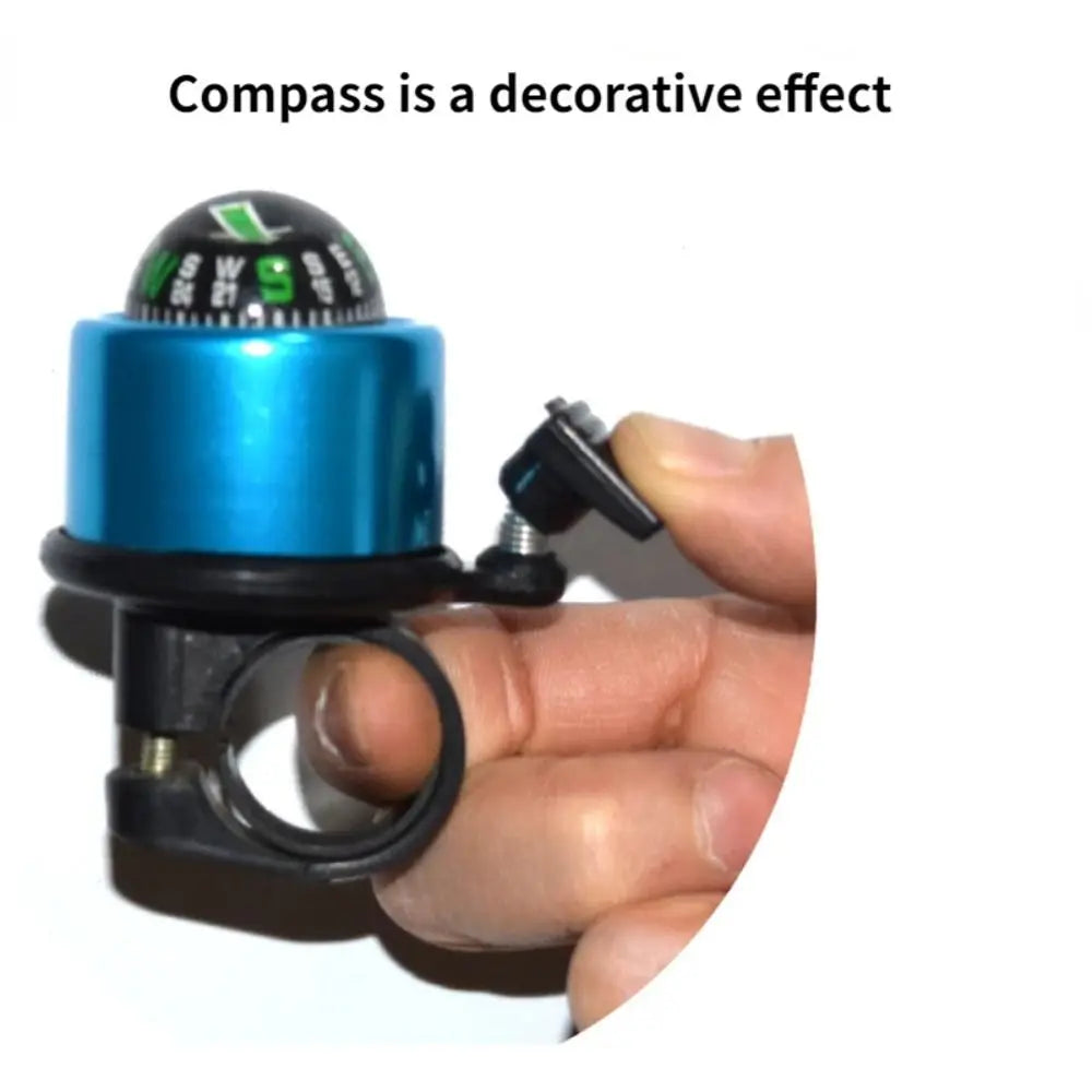 Mini Aluminum Bike Bell with Compass Ultra-Loud Bicycle Handlebar Bell
