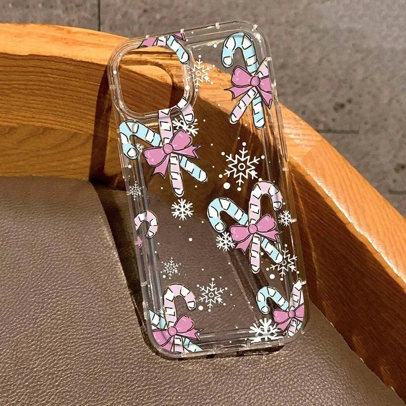 Christmas Clear Case for iPhone 16 15 14 13 12 11 Pro Max
