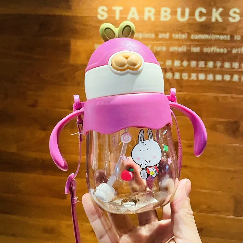 450ML Baby Training Cup with Straw Feeding Bottle