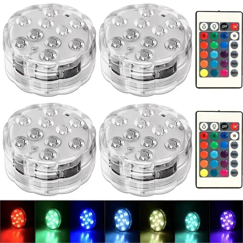 Submersible LED Pool Lights Waterproof RGB with Remote