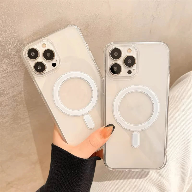 MagSafe Clear Magnetic Case for iPhone 11 12 13 14 15 16 Pro Max