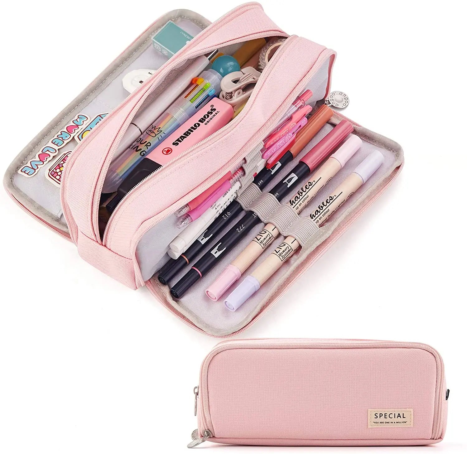 Large Capacity Pencil Case Aesthetic Pen Bag Stationery Organizer