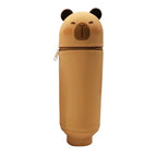 Cute Animal Silicone Pencil Case 2-in-1 Zipper Pen Pouch