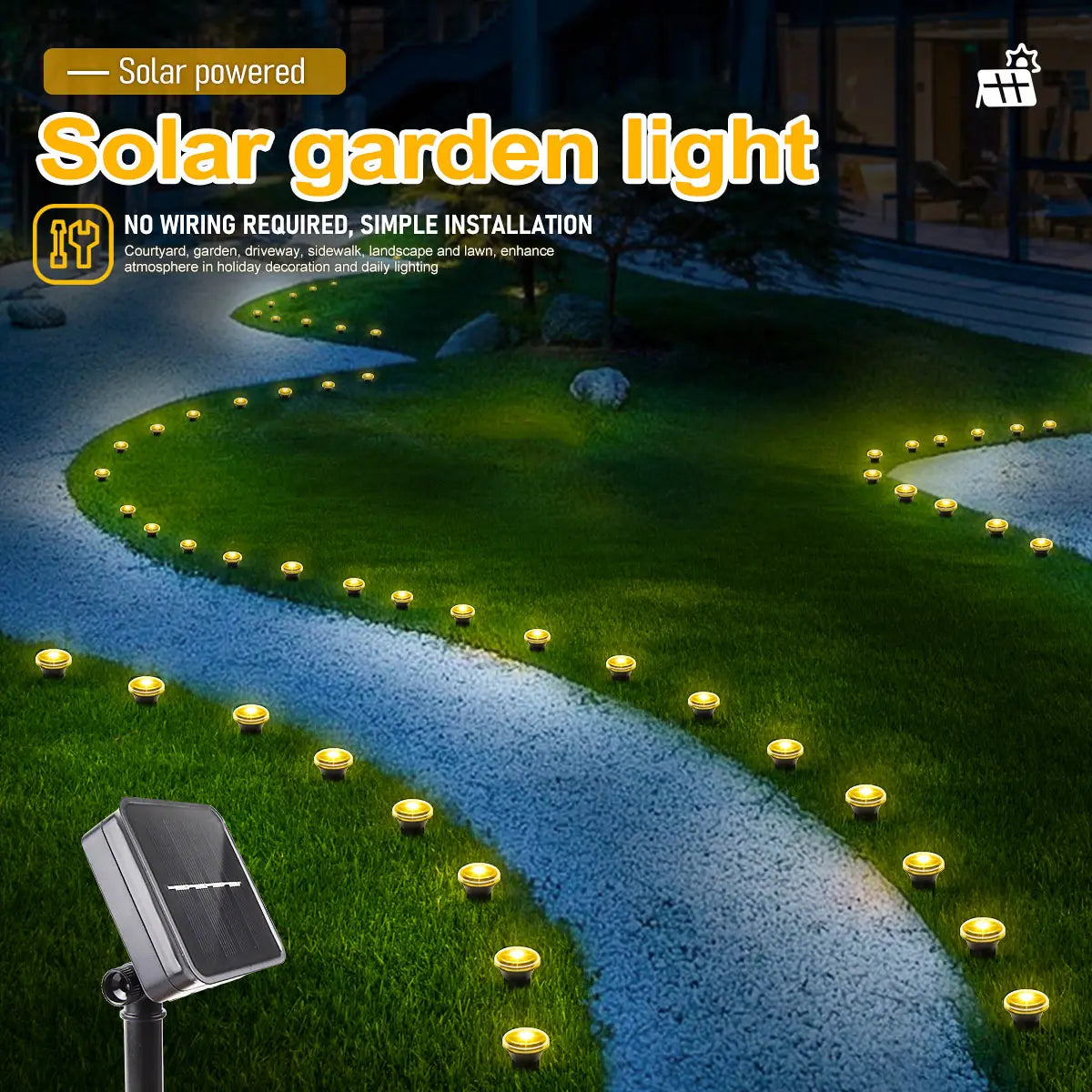 Solar LED Garden Pathway Lights 8 Lighting Modes