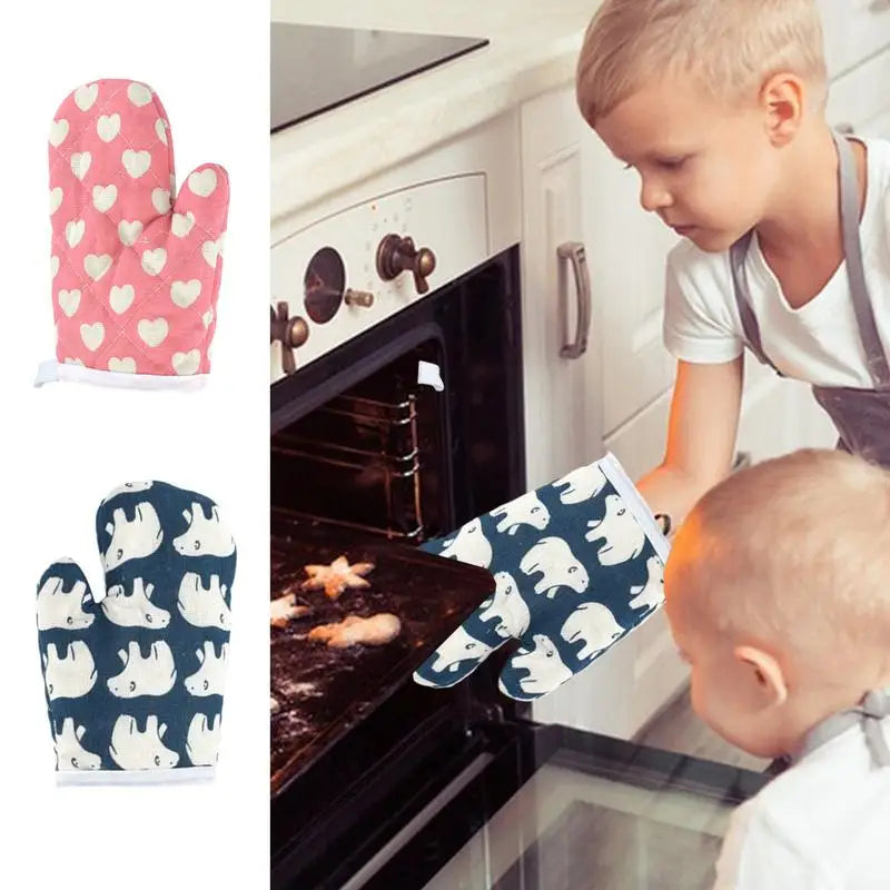 Kids Oven Mitts – Cute Heat Resistant Baking Gloves