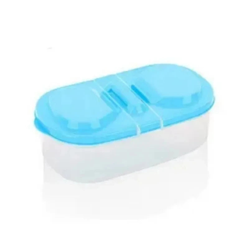 Double Compartment Food Storage Box Sealed Plastic Snack Lunch Container