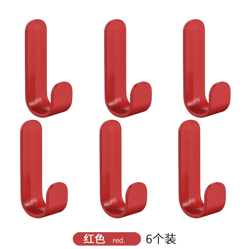 J-Shaped Adhesive Wall Hook No-Drill Coat & Kitchen Hook