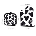 2PCS Leopard Print Oven Mitt & Pot Holder Set – Heat Resistant Kitchen Gloves