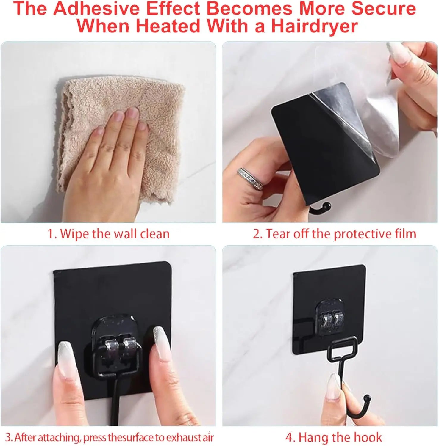 Rotating Self-Adhesive Hooks Waterproof Wall Storage Hook Set
