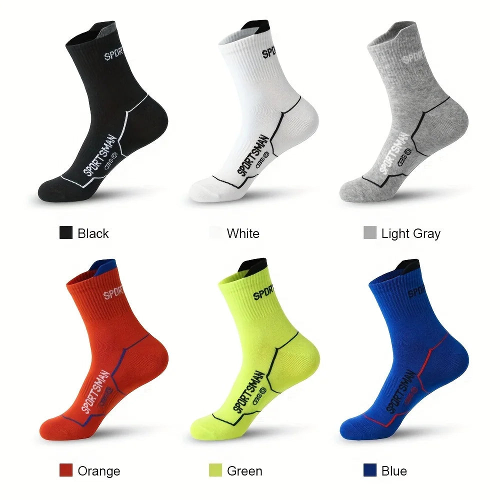 6 Pairs Men Sports Socks Breathable Mesh Running Basketball Socks